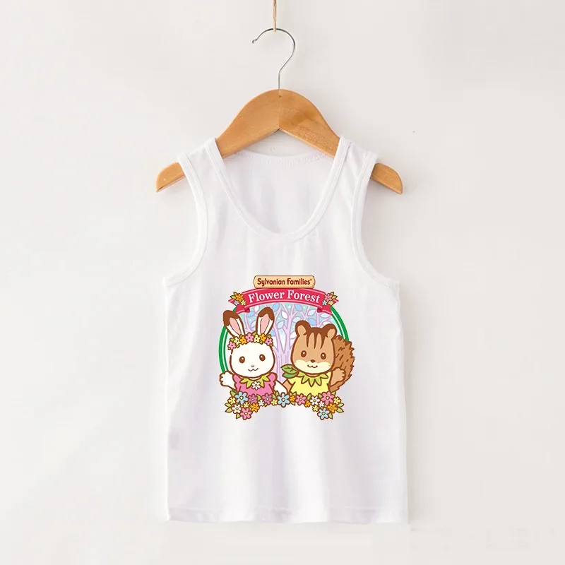 Sylvanians Families Children's Vests Cartoon Character Print Girls Boys Vest Summer Cool Comfortable Breathable Waistcoats Gifts