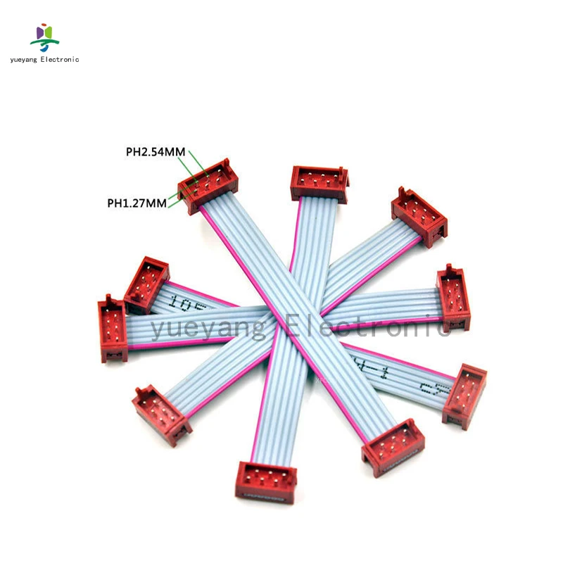 Micro Match lengeh 100mm2.54mm IDC  Connector 4P 6P 8P 10P 12P 14P 16P Cable Assembly Flat Ribbon Cable Wiring Wire to Board