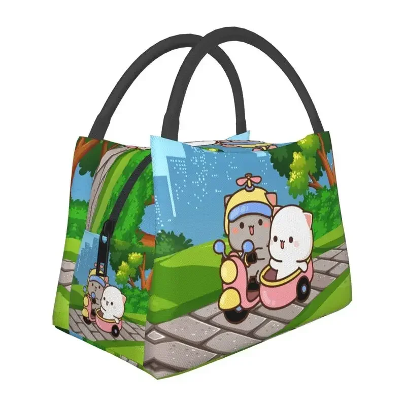 

Peach And Goma Mochi Cat Lunch Box Women Leakproof Thermal Cooler Food Insulated Lunch Bag Travel Work Pinic Container