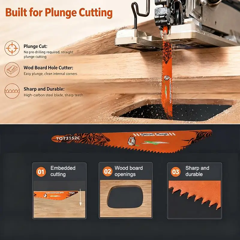 152mm S Shank Reciprocating Saw Blade Wood 3mm Tooth Pitch Rough Cutting Universal Fast Cutting
