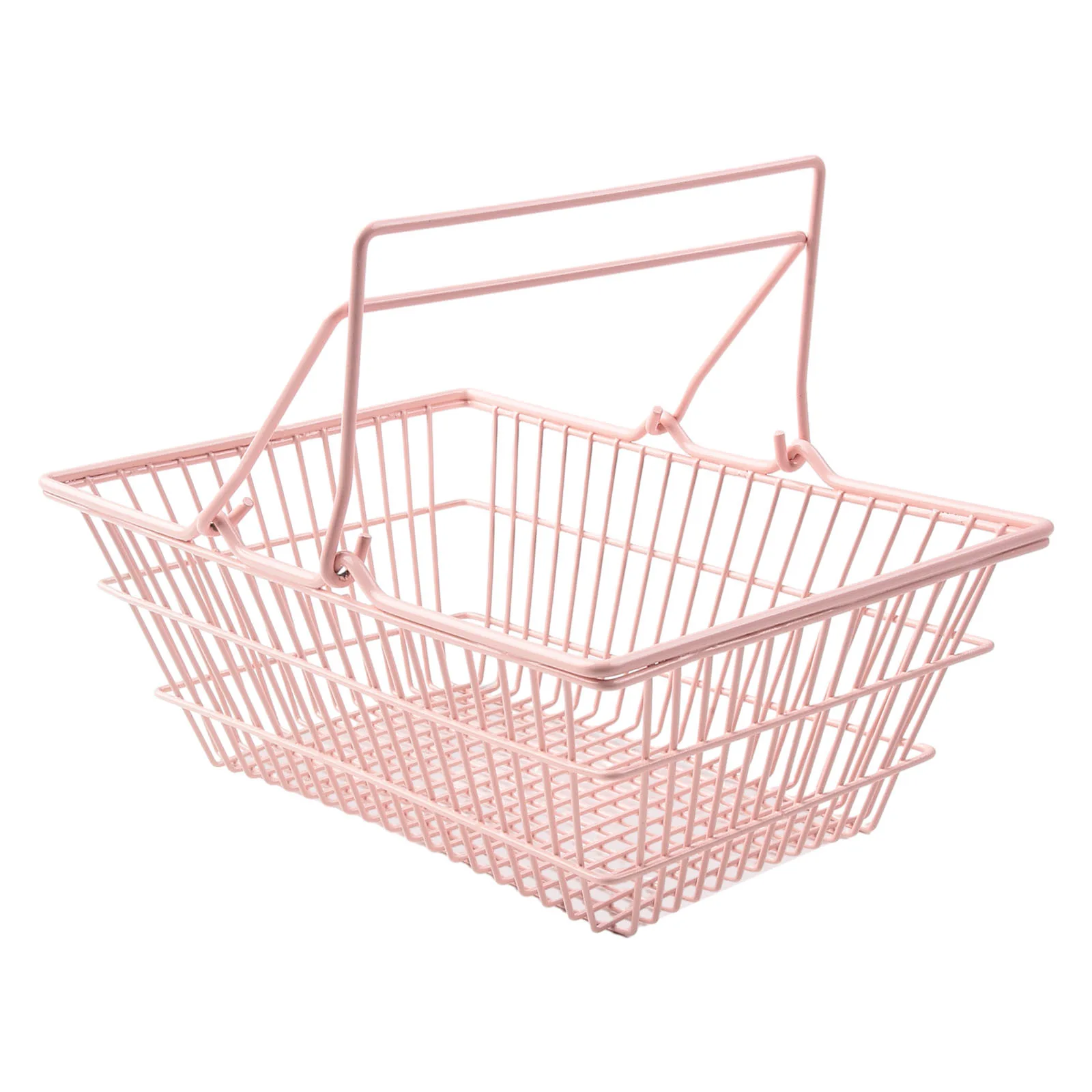 1PCS Iron Mini Basket Pink Girl Mini Storage Basket Desktop Finishing For Jewelry Cosmetics Parts For Home Company Outdoor