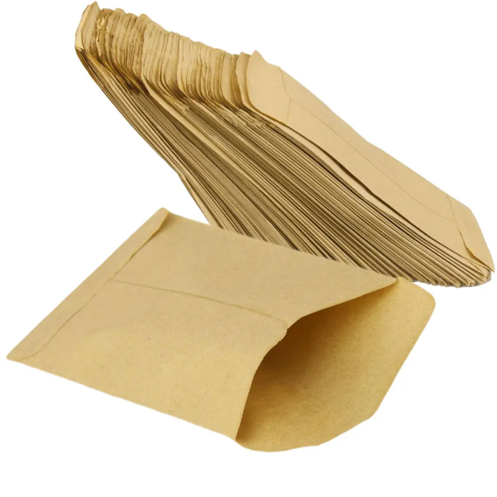 100pcs 6x10cm Multi-Purpose Kraft Paper Bags Tea Food Seed Coins Storage Mini Packages Envelopes Home Storage Bags Storage Tool