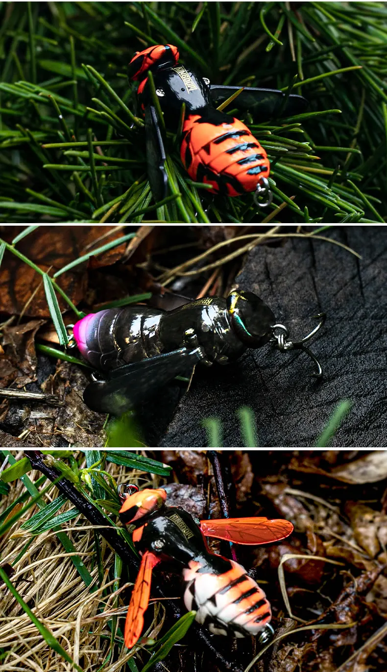 Kingdom Wasp Crawl Bait Schwimmender Angelköder 4,2g/40mm 6,6g/48mm Insekten-Bionik-Swimbaits Oberflächenköder Künstlicher Harter Köder – Detail 18