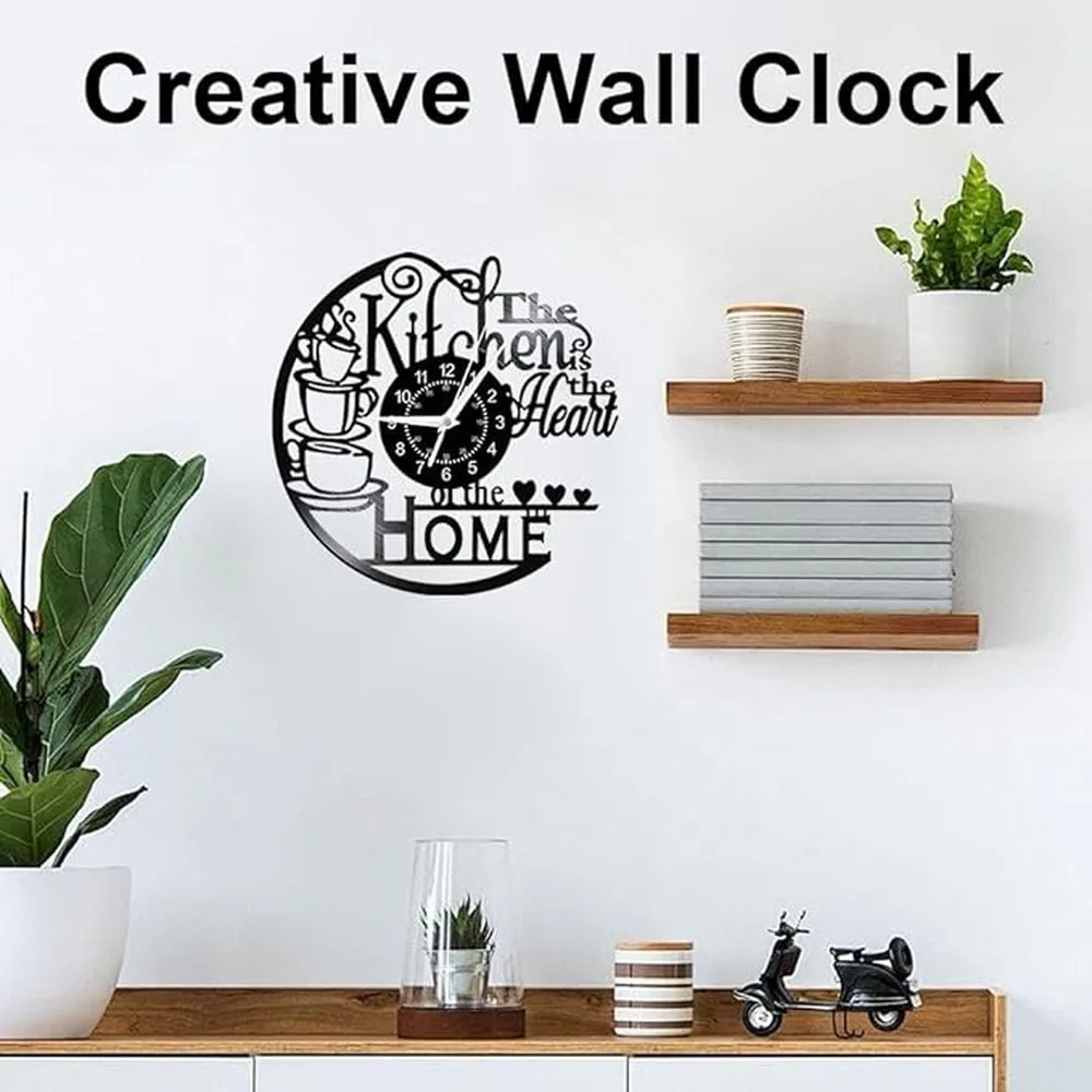Vinyl Clock Kitchen Featuring Record Music Lovers And Enthusiasts Room.brQuiet Kitchen Clocks Wall