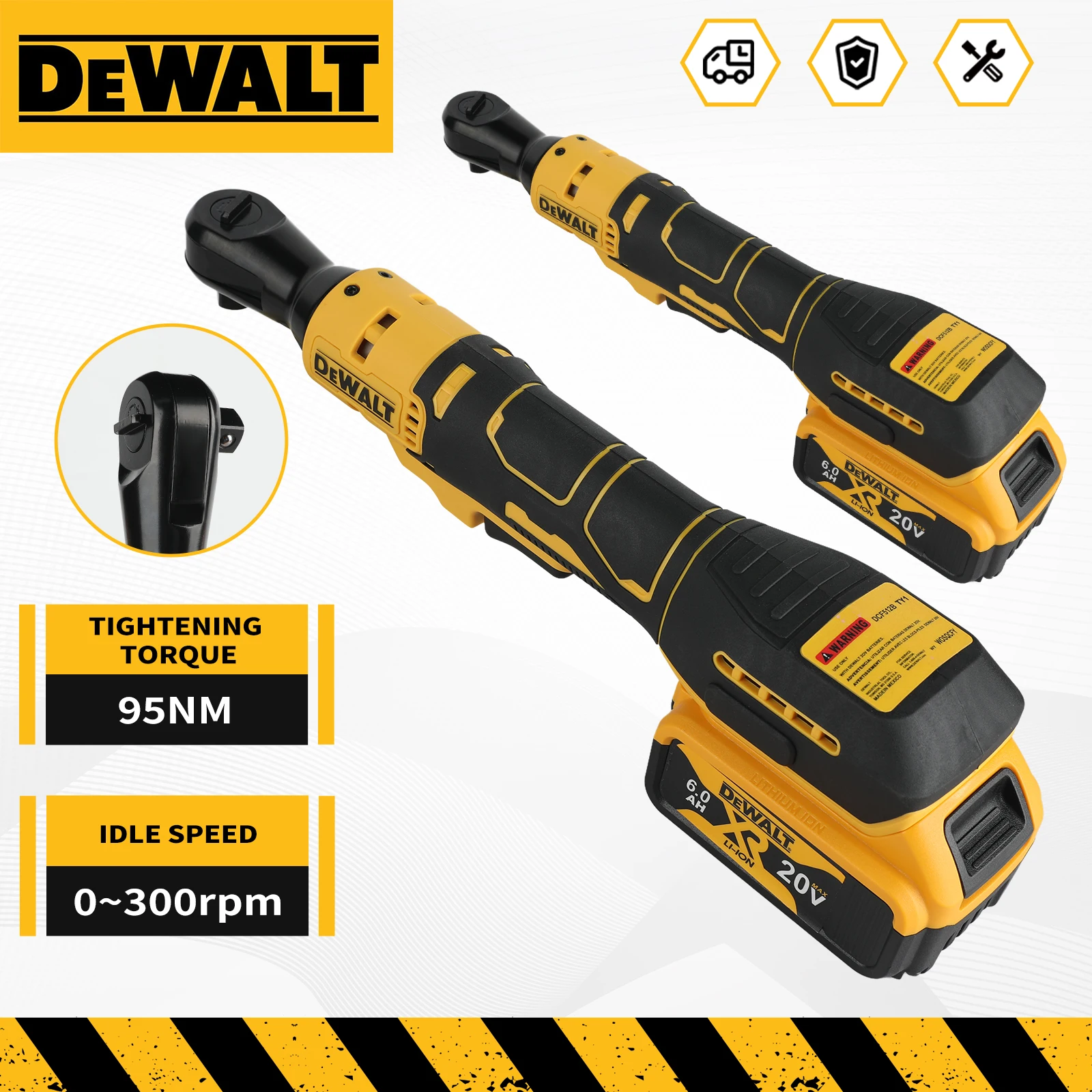 Dewalt DCF512/DCF513 Llave de ángulo recto de trinquete sin escobillas Controlador inalámbrico LED Llave de potencia de velocidad variable Herramientas eléctricas de 20 V