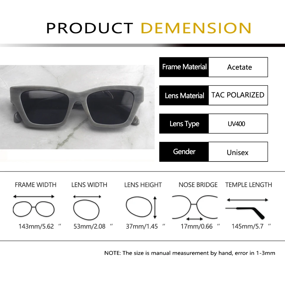 Brand Design Irregular Women'S Luxury Acetate Cat Eye Sun Glasses Polarized Popular Sunglasses Woman 2025 Rivet Lunette Soleil