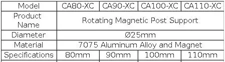 CA-XC Series Rotating Magnetic Post Support Magnetic Base Optical Scientific Research Experiment Support Frame Adjusting Frame