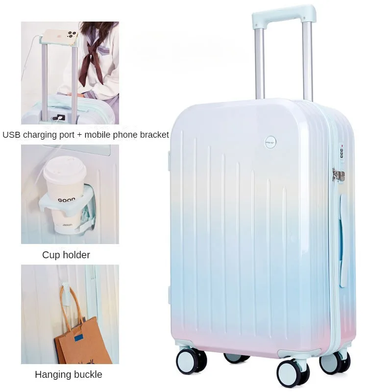 Valigia da viaggio valigia da viaggio valigia Trolley multifunzionale baule di grande capacità Carry-on Box ruota universale con portabicchieri