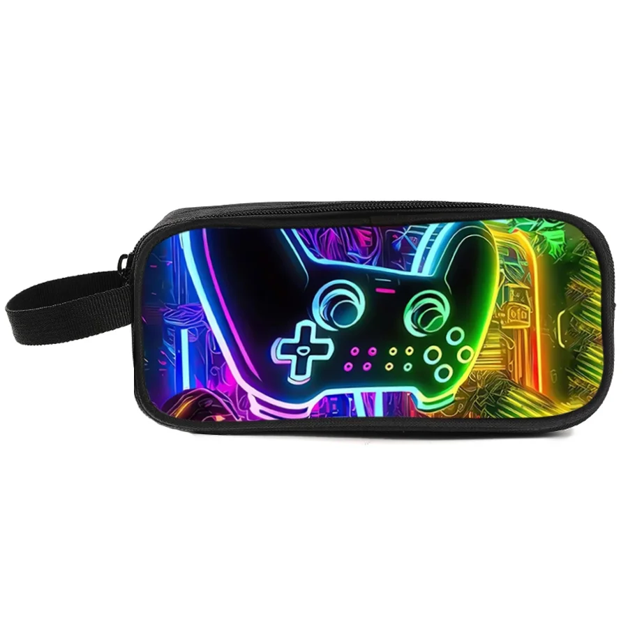 GamePad Double Layered Pencil Case with Handheld for Boy/Girls Best Gifts 3D Cartoon School Supplies Pencil Case for Children