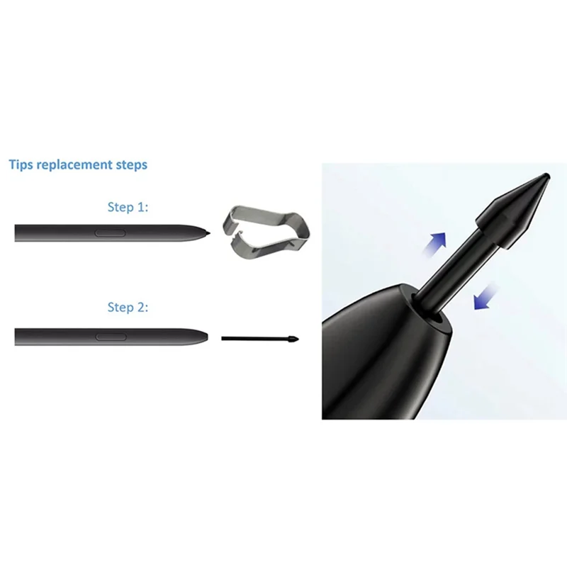 

Зажим для наконечника Stylus S6 Nib S7 Refill N10 Сменный наконечник S22 N20 Универсальный стержень 10 черных стержней + 2 зажима