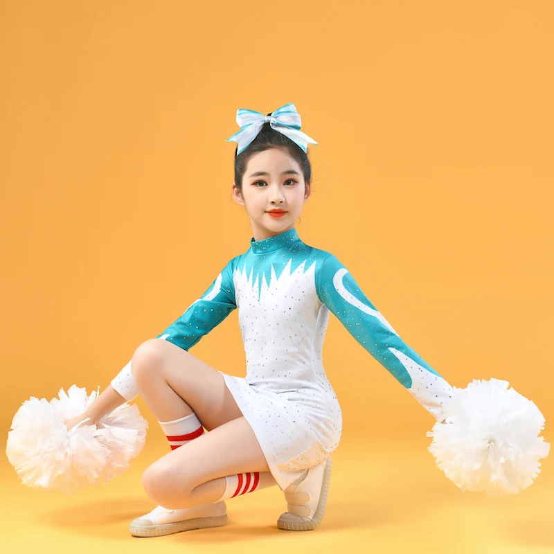 Flash Drill High Quality Cheerleaders Uniform School Team Class Suit For Glir Dance Costumes Pompoms Cheerleading Costume Women