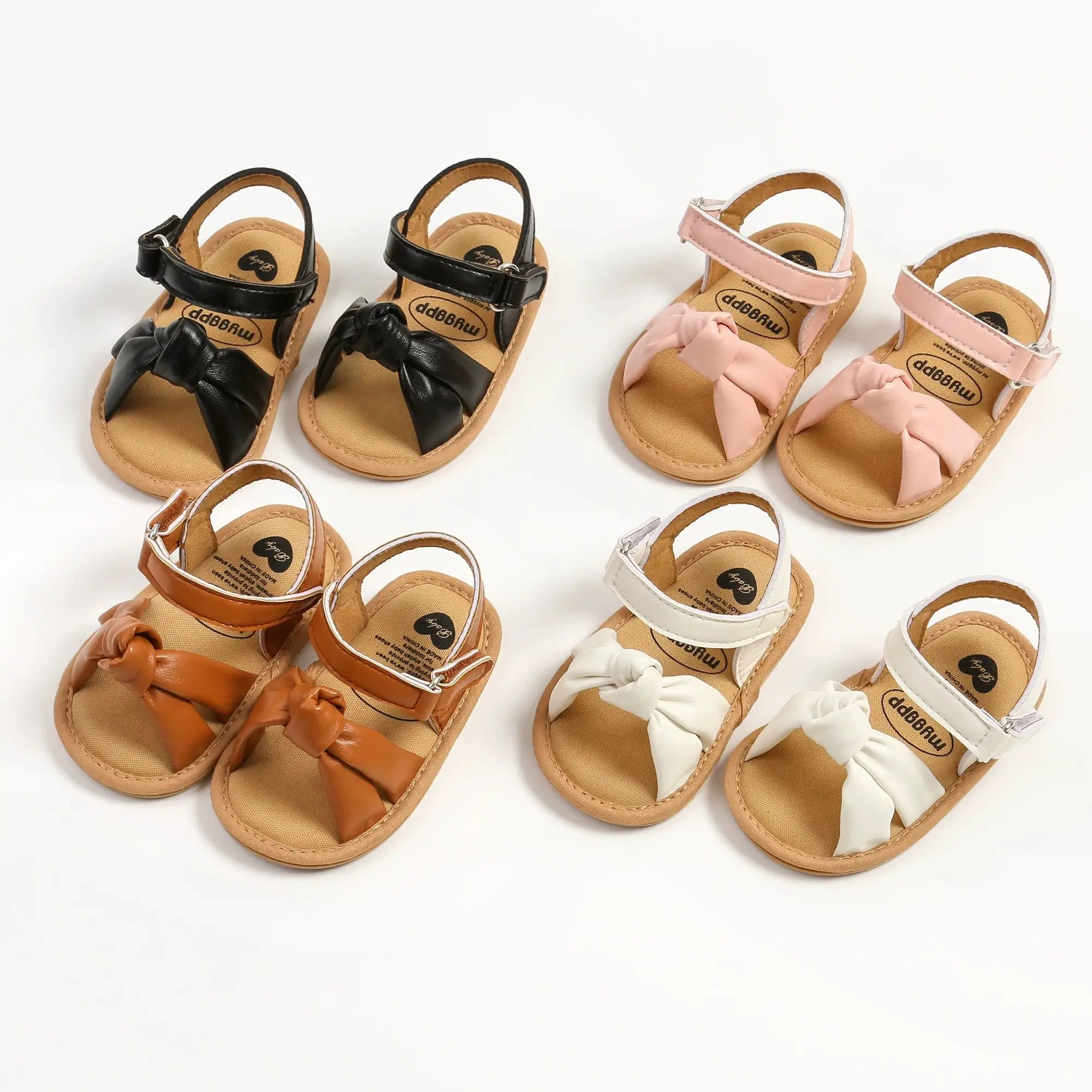 

Baby Girls Open Toe Sandals Summer Knotted Twist Soft Non-slip Walking Shoes for Toddler Newborn Infant