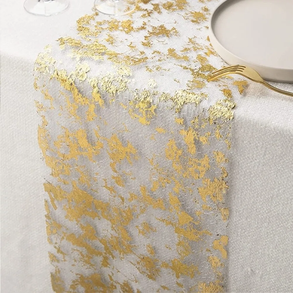 Sparkle Metallic Table Runner Glitter Sequin Foil Mesh Roll Christmas Table Runner Thin Table Decoration Flag Tablecloth Wedding