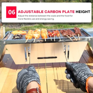 شواية شواء قابلة للطي من الفولاذ المقاوم للصدأ للمنزل والخارج ، كباب فحم محمول لا يدخن ، قابل للطي أعلى 12 موقد فحم مبيعا - رقم 5