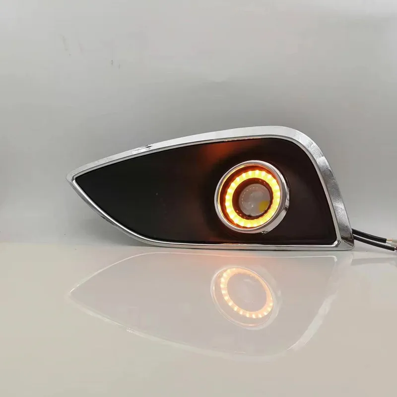 LED Fog Lights Assembly For Hyundai IX35 2010  2011 2012  Dual Color Angel Eye Daytime Running Lights Fog Lamp Accessories Kits
