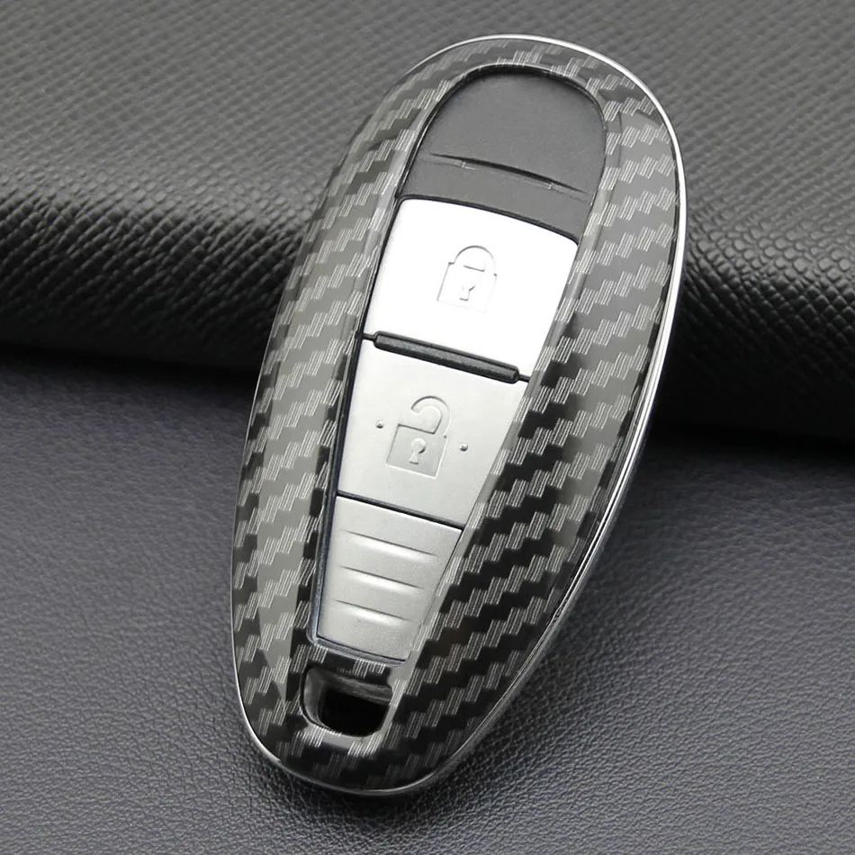 Carbon Fiber Car Key Fob Case Cover Keychain For Suzuki SX4 S-Cross Ciaz Ignis Swift Vitara Kizashi Escudo Baleno
