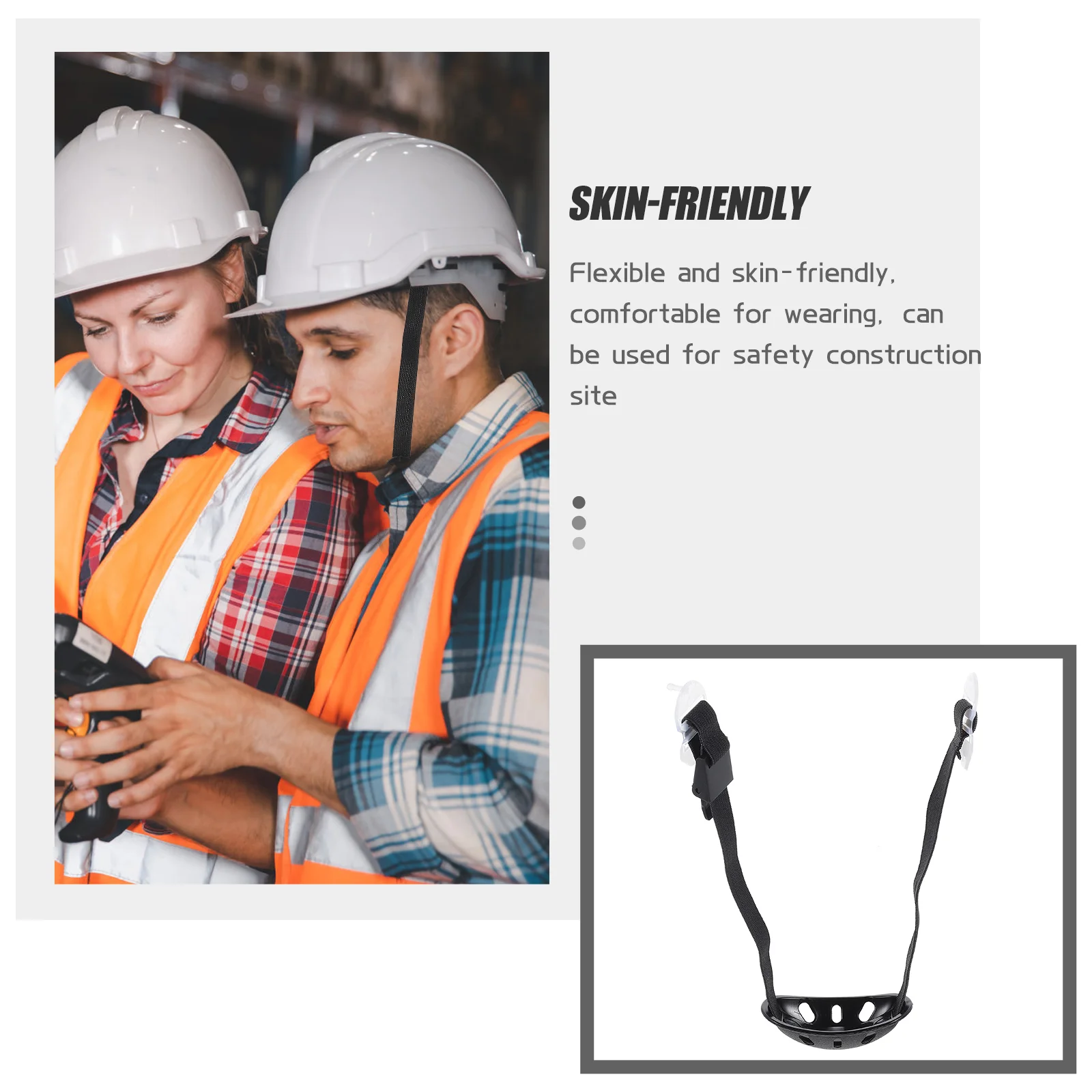 Universal Adjustable Hard Hat Chin Strap Safety Supplies Anti Wear Plastic Polyester Construction Site