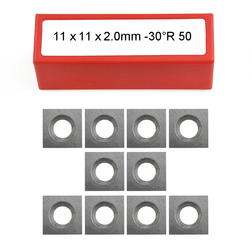 11x11x2.0mm R50 With Radius Square Carbide Insert Cutter Replacement Blades For Lathe Wood Turning Cutting Tool