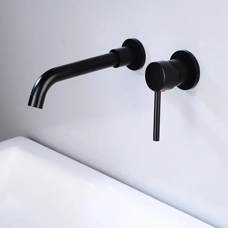 Bagnolux Brass Bathroom Faucet - Brushed Gold Single Lever, Hot/Cold Mixer, Deck Mounted