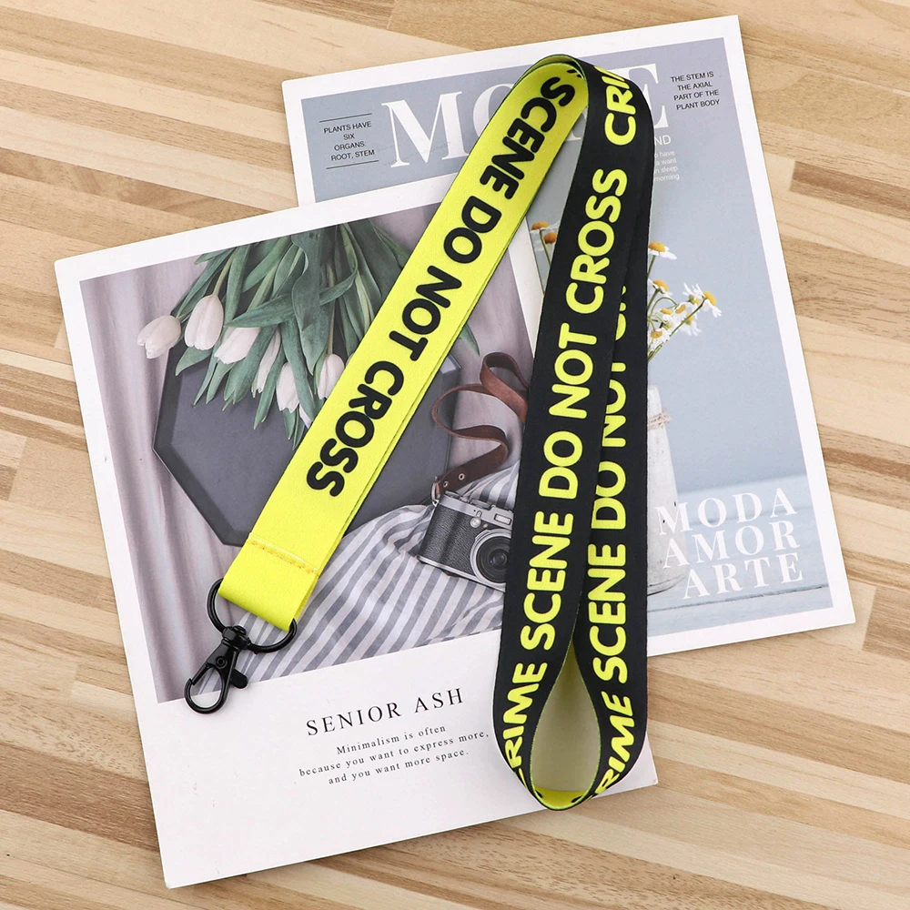 Ransitute R2761 Crime Scene Do Not Cross Lanyards Id Badge Holder Keychain ID Card Pass Gym Badge Holder Lanyard Key Holder