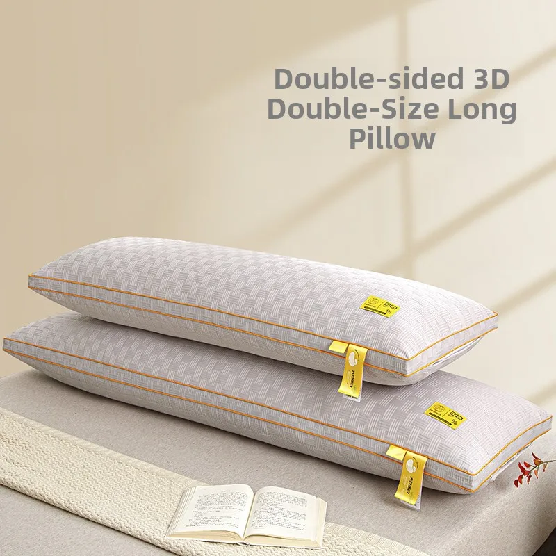 

Double Size Long Pillow Inteated Dual Side 3D Wfle Design Ne Support Sp Aid Adult Parent Child Home Use Pillow Core