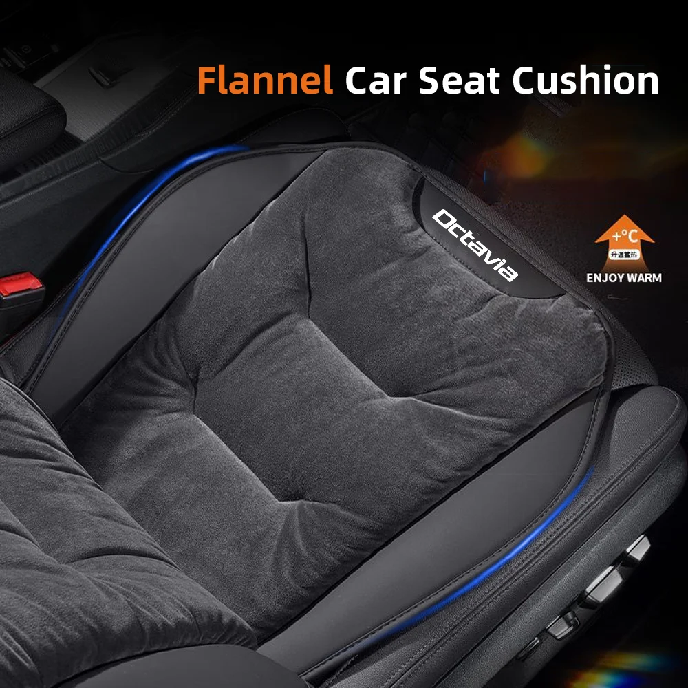 

For Skoda Octavia 2 3 MK1 MK3 Flannel Car Seat Cover Winter Warm Plush Car Front/Rear Seat Cushion Auto Interior Accessories