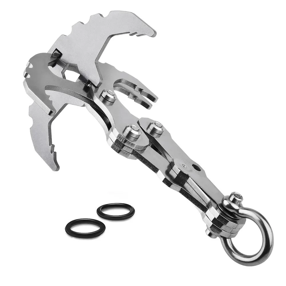 Folding Gravity Grab Hook Outdoor Rock Climbing Rescue Claw Survival Mountaineering Hook Tool Multifunctional Stainless Steel