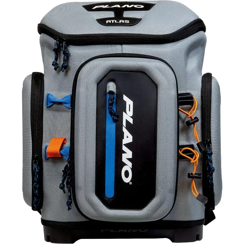 Atlas  Tackle Fishing Backpack, Gray EVA Material, Includes 3 3750 StowAway Utility Boxes for Worms