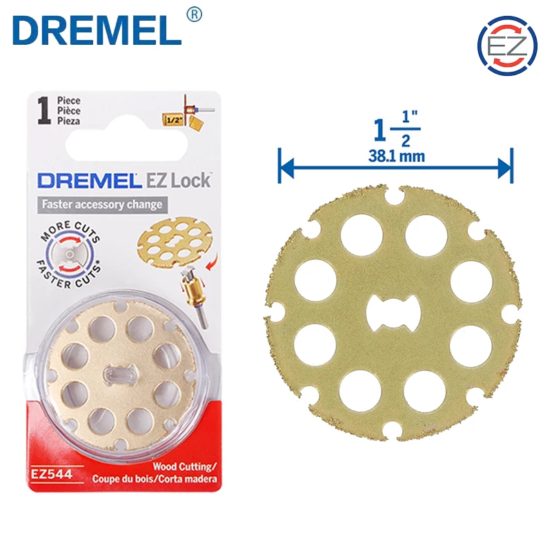 Dremel Ez544 Roda de Corte de Madeira ez Lock Carbide Disco Cortado Ferramenta Rotativa Acessórios para Cortar e Moldar Madeiras 381 mm