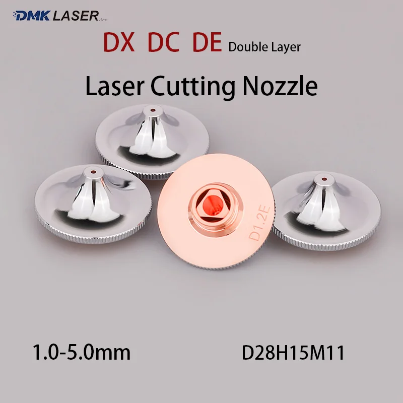 DC DE DX Laser Cutting Nozzle D28 H15 M11 High Speed High Power Double Layer Laser Cutting Copper Nozzles For HSG HANS Precitec