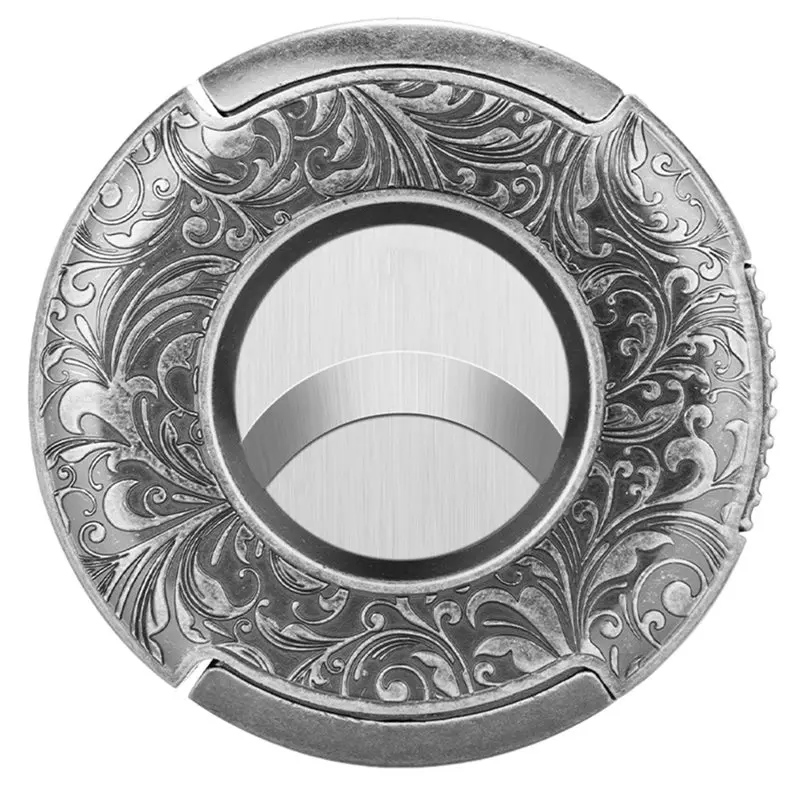 PORK-Cigar Cutter - Bronze Engraved Guillotine Style Double Stainless Steel Blade Cigar Clipper