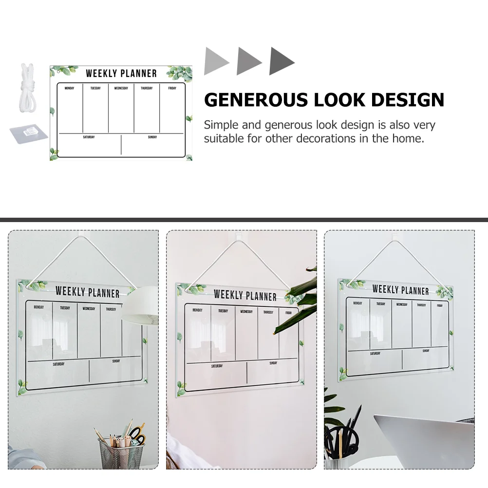Erasable Memo Board Tabletop Message Recording Writing with Lanyard Desktop Acrylic Office Supplies Hanging
