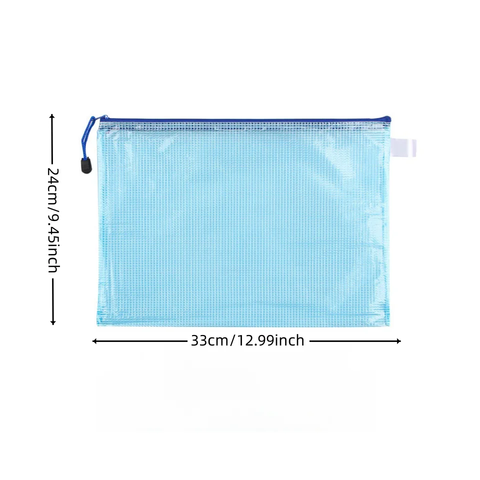 3C Thickened a4 mesh zipper file bag Transparent PVC customized waterproof storage bag Data bag file bag Bil bag