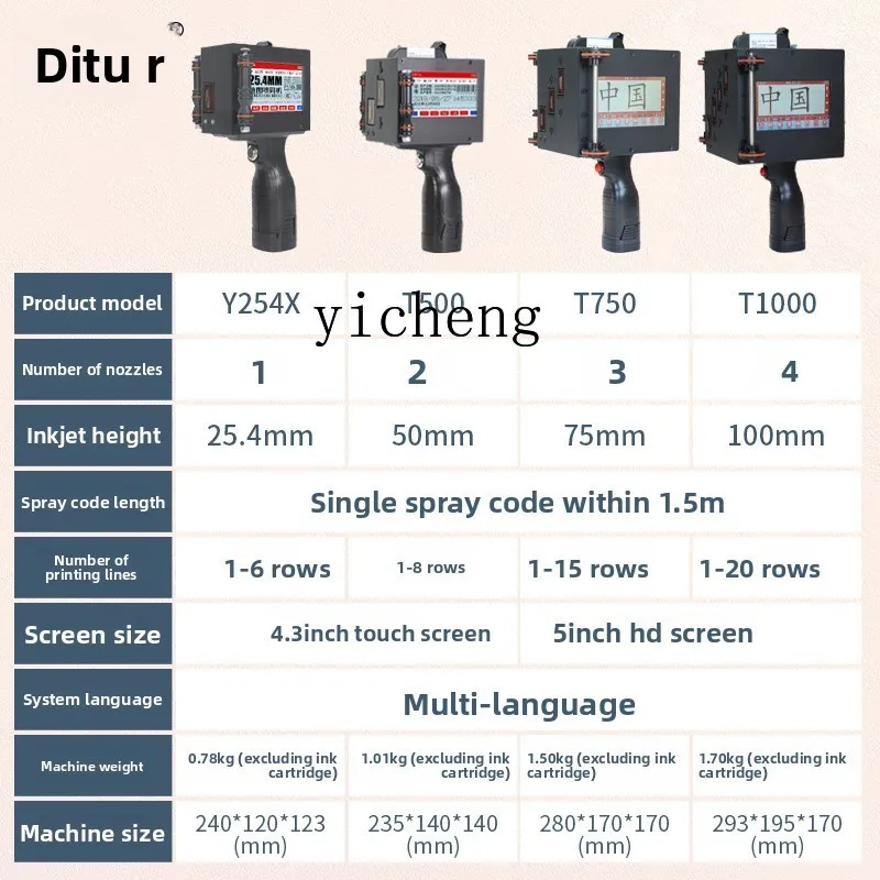 Zz Stampante a getto d'inchiostro portatile Carattere grande Stampante touch screen intelligente Piccoli caratteri cinesi Numeri Simboli inglesi Immagini