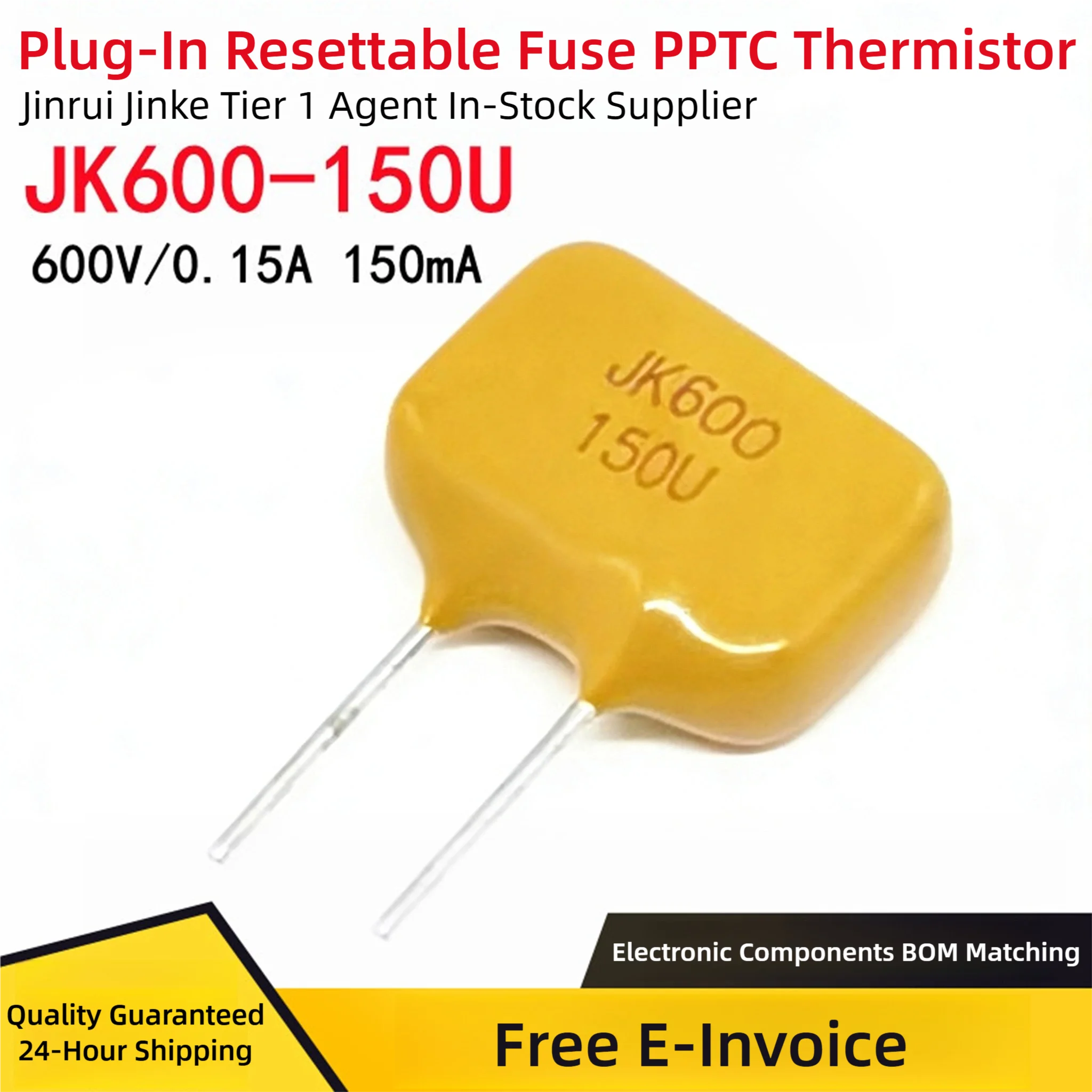 600V 0.15A Plug-In PPTC Self-Resetting Fuse JK600-150U Thermistor JK From Jinko, A Supplier In Stock With Quality Guaranteed