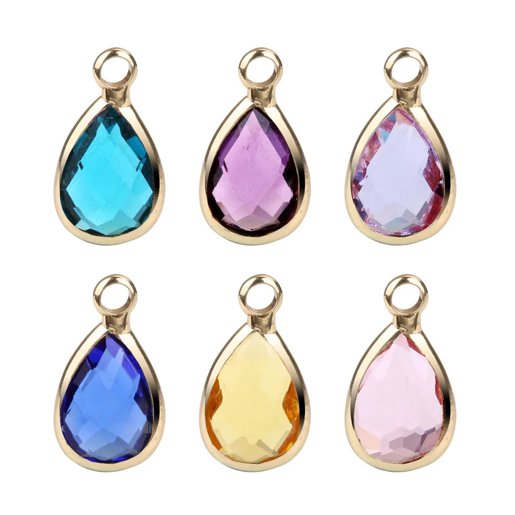 30Pcs DIY Water Drops Pendant Jewelry Accessories Durable Practical Use Beautiful Colors Necklace Earring Bracelet Supplies