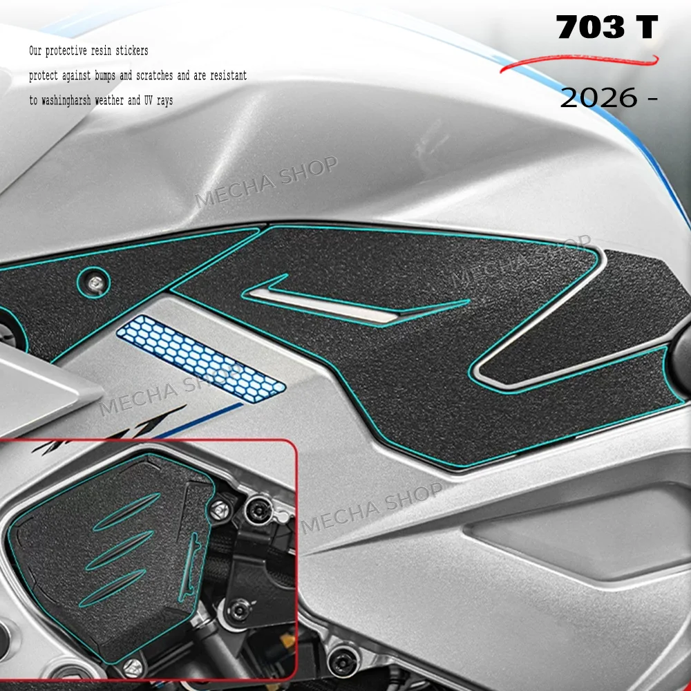 

Аксессуары 703T, защитная броня, утолщенная наклейка для Zontes 703 T 2026, противоскользящая водонепроницаемая наклейка для танка, наклейка-коврик для танка