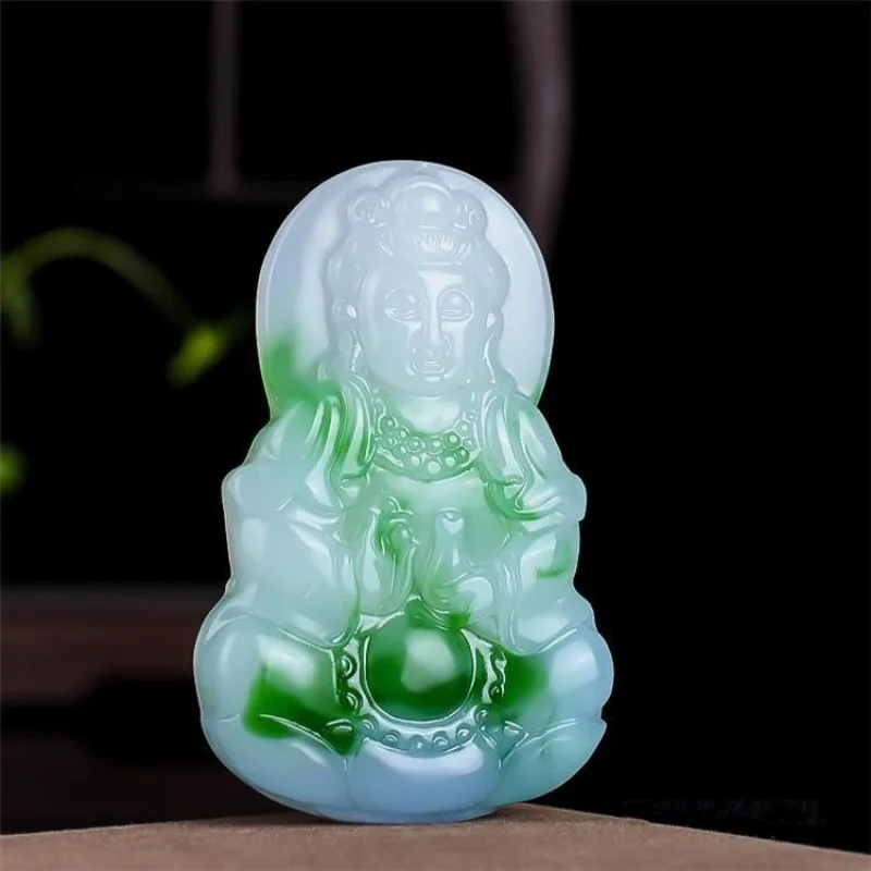 Natural Color Handmade Carved Guanyin Jade Pendant, Fashionable Boutique Jewelry, Men's and Women's Necklaces, Gifts
