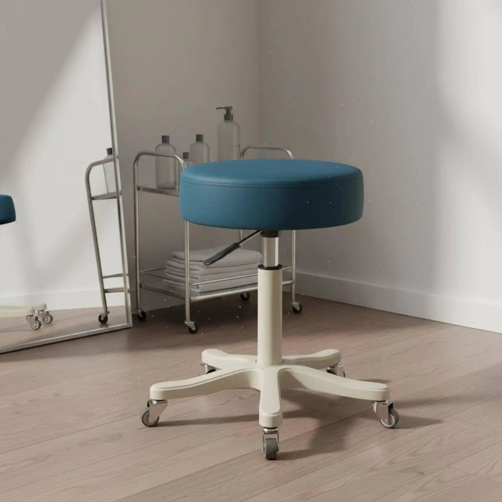 Salon Swivel for seat Adjustable Ergonomic Stool Gas Cylinder Chair Rolling Stool with Backrest for Makeup Artist Home Use
