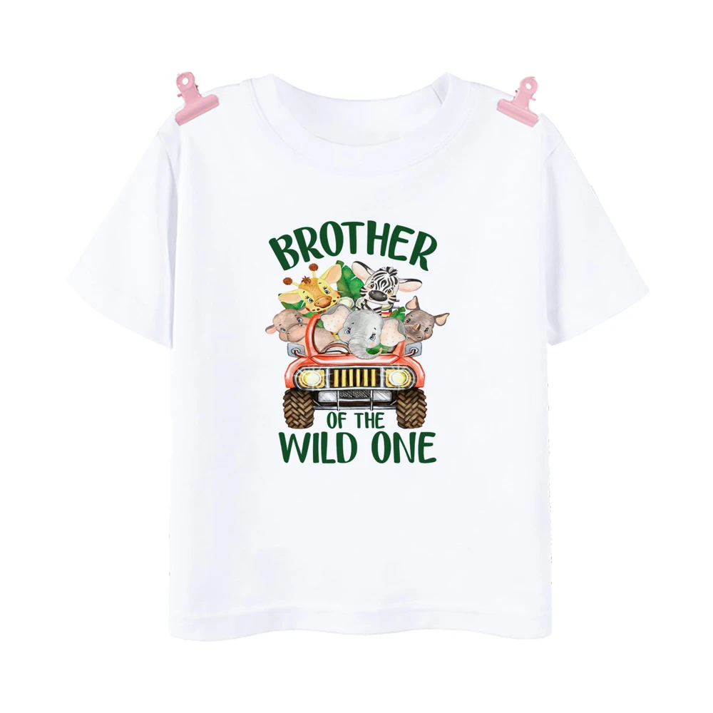 Baby Wild One Family Matching Outfit Jungle Party Dad Mom Sister Brother Baby Look Clothes T-shirt One Birthday Family Shirt Top