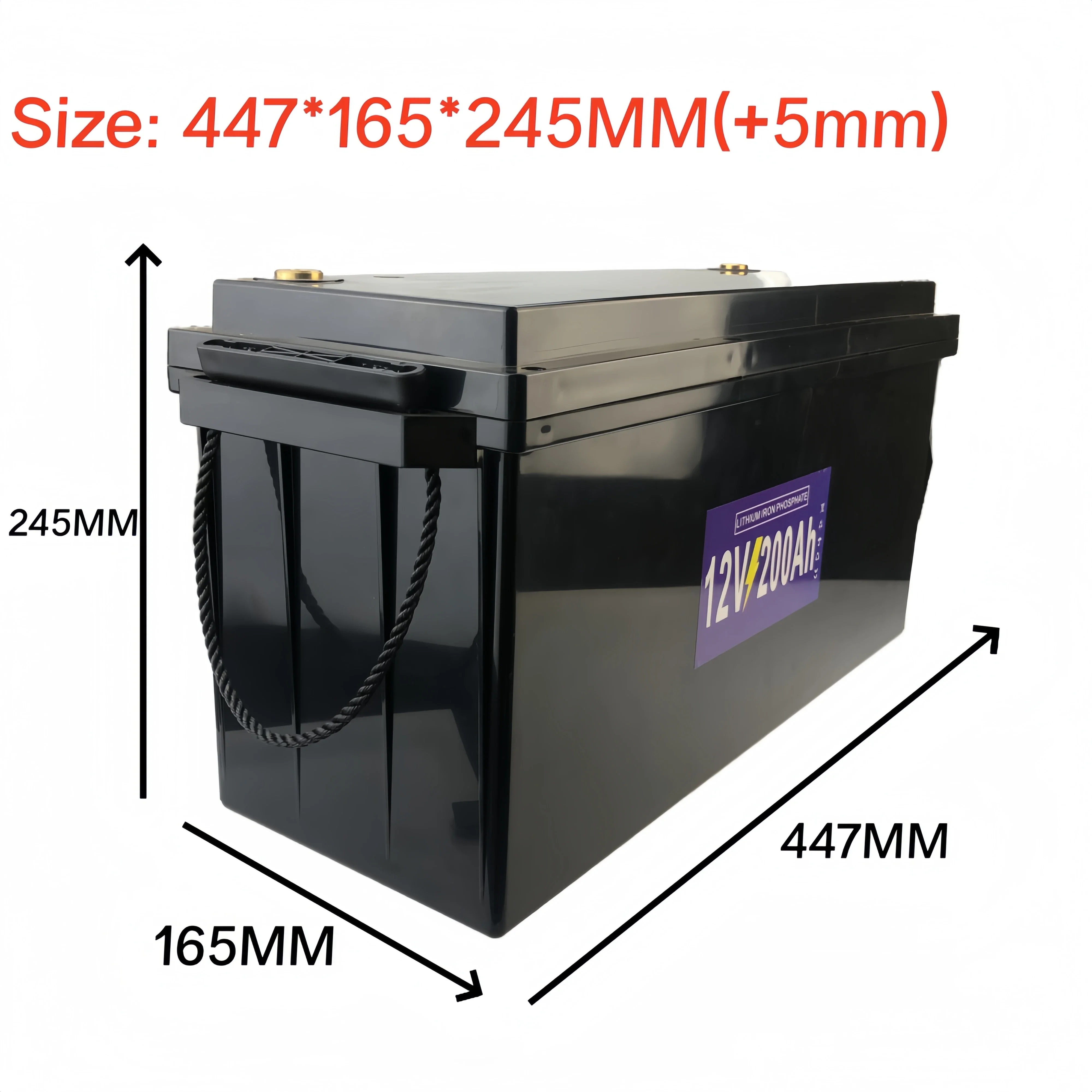 LiFePO4 Battery for Caravan, Golf Card, Camping Vehicle, EVE Battery, 4S Lithium Battery, 4000 Cycle, 12V, 200Ah, 12.8V