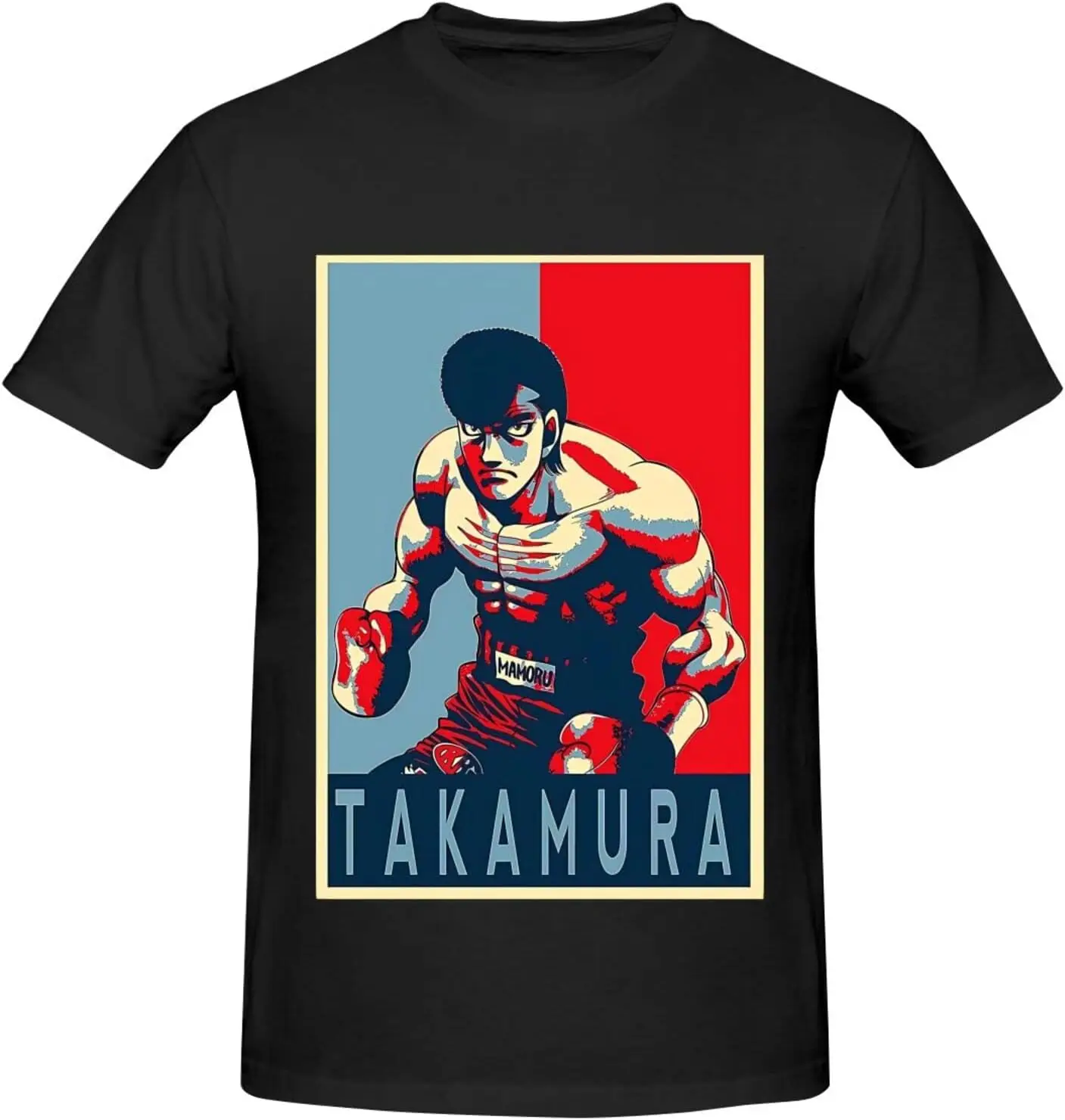 Anime Hajime No Ippo Shirt for Men Fashion Casual Cotton Custom Short Sleeve Tshirt Cool Tees Top Black