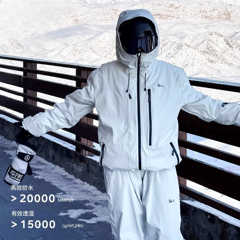 Unisex 3L Hard Shell Ski Jacket Fully Taped Waterproof Insulated Snowboard Coat Winter Outdoor Thermal Gear