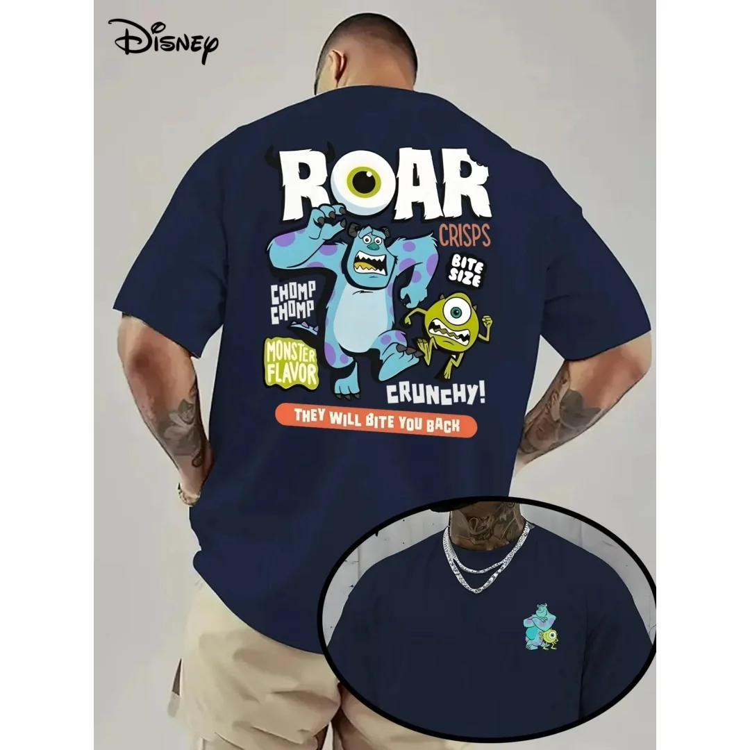 Мужская футболка с рисунком компании Disney Monster Power Company, летняя модная мужская футболка из чистого хлопка, детская одежда, футболка Y2k Woman