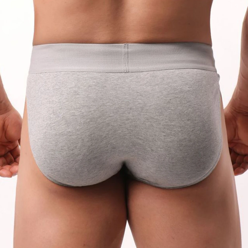 

Men's Breathable Solid Color Mid Waist Briefs with Elastic Bulge Pouch Underwear Designed for Comfortable Support