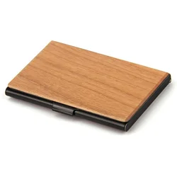 Wooden Business Card Holder Credit Cards Case Wallet Aluminum Purse Name Wood Cards Holder Purse Name Card Holders for Men Women