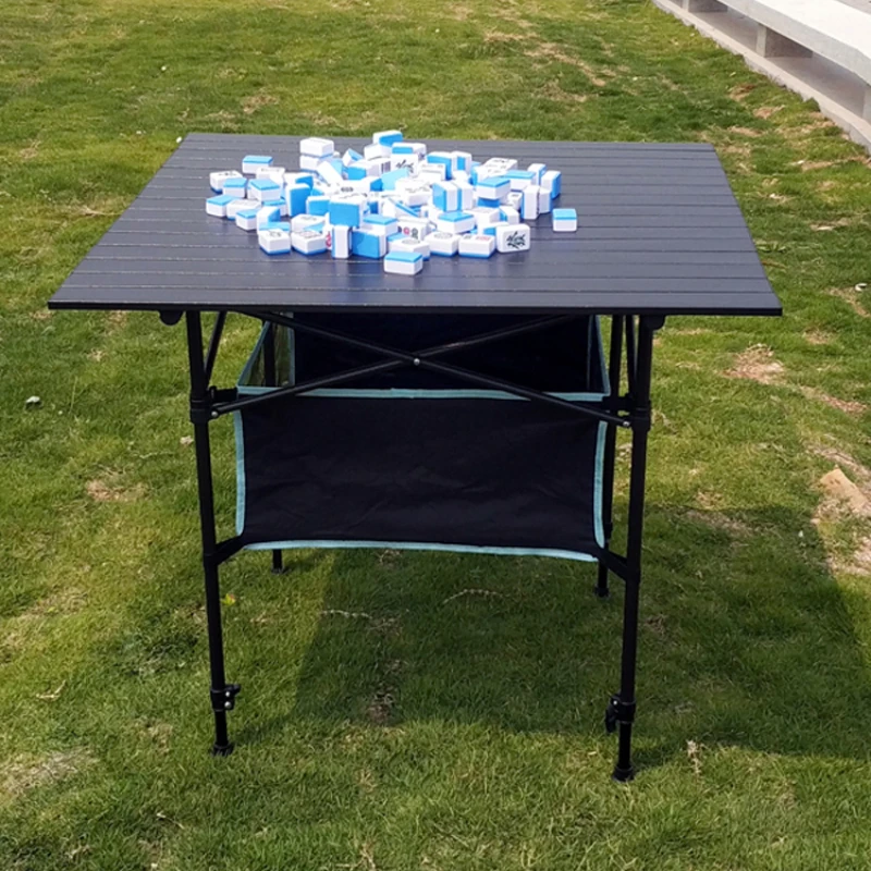 Aluminum alloy rectangular table, super lightweight, portable mahjong table, stall, camping, barbecue, picnic,