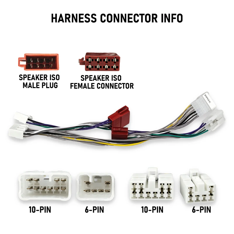 PHYEE 10-Pin & 6-Pin T-Harness-Adapter SOT-Anschluss für Toyota Corolla RAV4 Yaris Highlander Hilux Camry DSP-Verstärker Plug & Play – Detail 2
