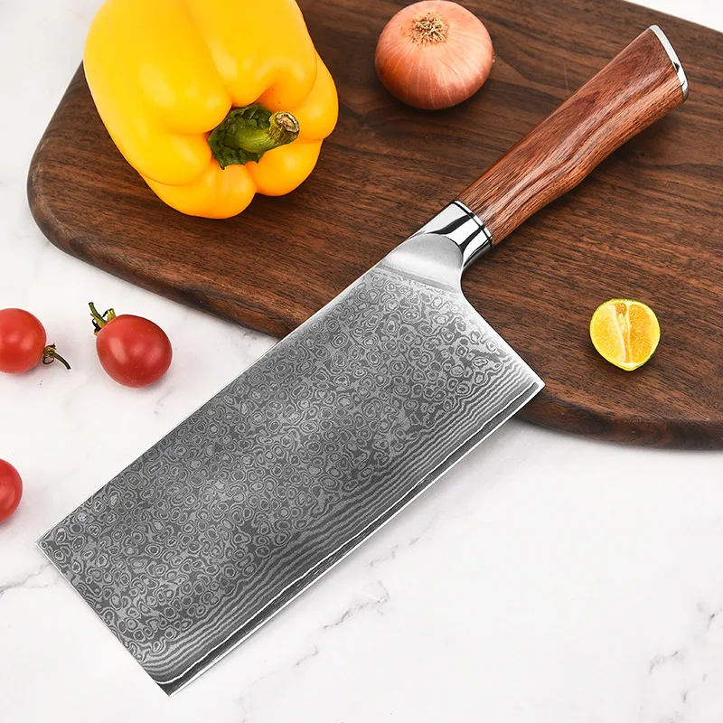 

7 Inch Slicing Knife 67 Layers Damascus Steel Blade Sharp Chefs Cleaver Longquan Kitchen Knives Cooking Tools Handmade Messer