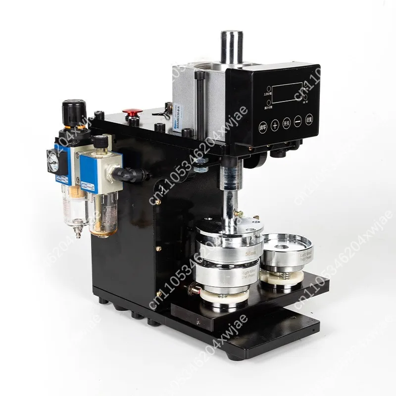 Professional Semi-Auto Pneumatic Badge Press Machine, All-Metal DIY Automatic Induction for Tinplate Pinback Button Making